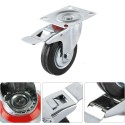 Ruota per carrello girevole rotella 125mm con freno 360° Piastra Di Fissaggio
