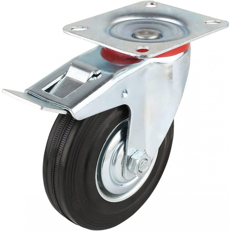 Hongu Ruota per carrello girevole rotella 200mm con freno 360° Pias...