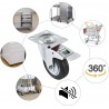 Hongu Ruota per carrello girevole rotella 200mm con freno 360° Pias...