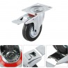 Hongu Ruota per carrello girevole rotella 200mm con freno 360° Pias...