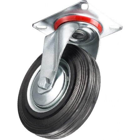 2 Ruote piroettanti carrello girevole rotella 75mm Piastra Di Fissaggio in gomma