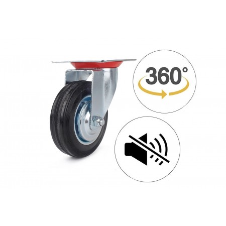 2 Ruote piroettanti carrello girevole rotella 75mm Piastra Di Fissaggio in gomma