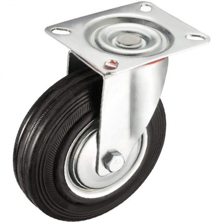 2 Ruote piroettanti carrello girevole rotella 125mm Piastra Di Fissaggio gomma