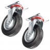 Hongu 2 Ruote piroettanti carrello girevole rotella 160mm Piastra D...
