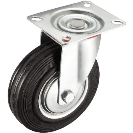 2 Ruote piroettanti carrello girevole rotella 200mm Piastra Di Fissaggio gomma