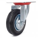 Ruota piroettanti carrello girevole rotella 200mm 360° piastra fissaggio gomma
