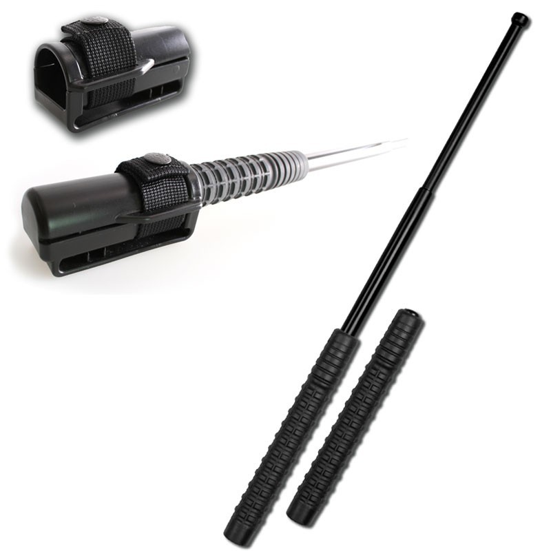 Sfollagente manganello telescopico estensibile bastone autodifesa in acciaio 16"