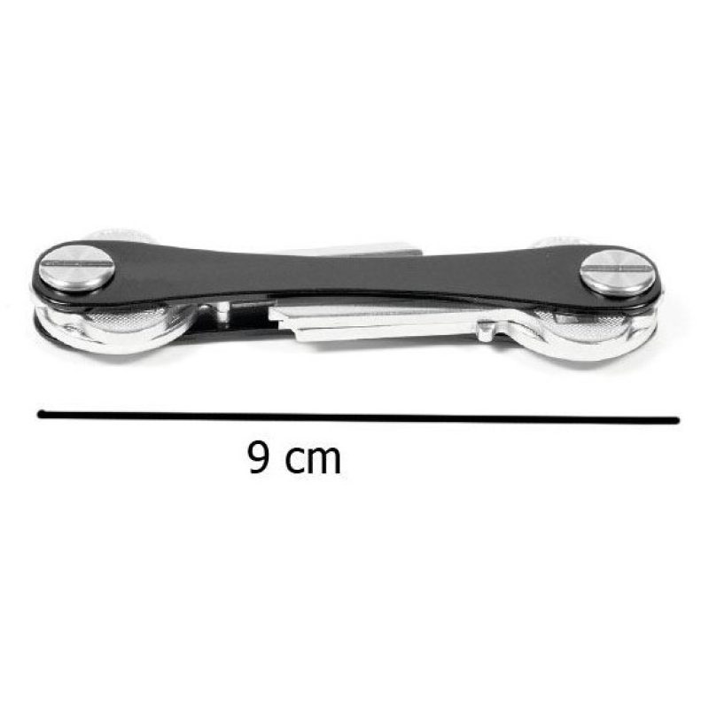 Portachiavi organizzatore 12 chiavi metallo nero pieghevole portatile