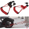 BLOCCA DISCO CON CORDINO DA 120 CM BLOCCADISCO MOTO SCOOTER RUOTA ANTIFURTO