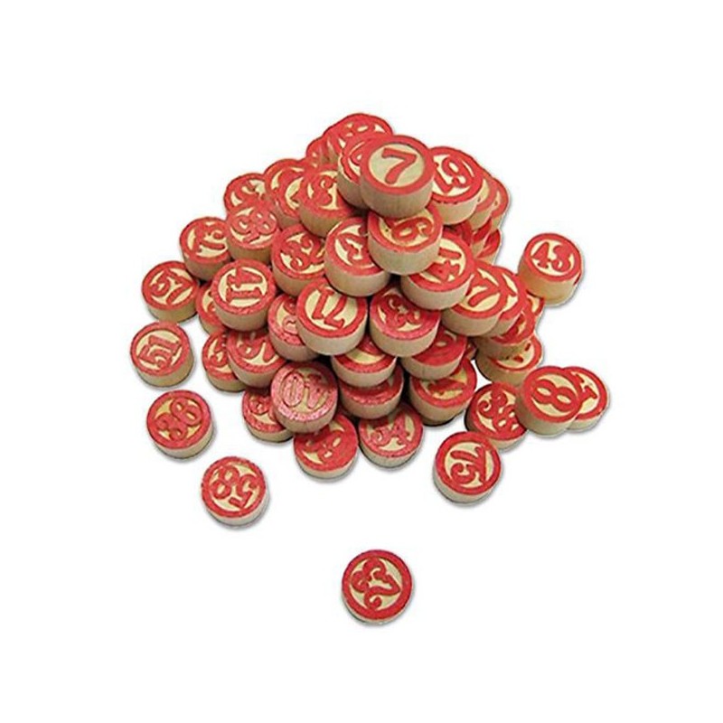 90 NUMERI GETTONI IN LEGNO PER TOMBOLA A RILIEVO NAPOLETANA SMORFIA BINGO