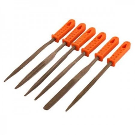 Set da 6 mini lime ad ago per ferro legno lunghezza di 165mm manico rivestito