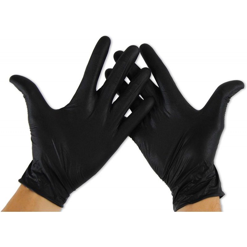 Icoguanti GUANTI MONOUSO NERI IN NITRILE SENZA POLVERE LATEX FREE 1...