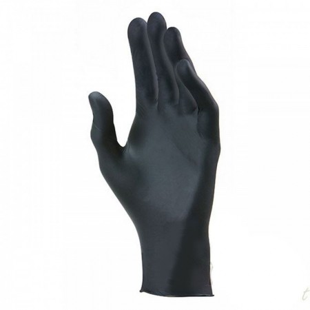 GUANTI MONOUSO NERI IN NITRILE SENZA POLVERE LATEX FREE 100 pezzi S box