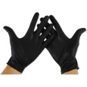 GUANTI MONOUSO NERI IN NITRILE SENZA POLVERE LATEX FREE 100 pezzi L box