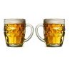 2x BICCHIERE VETRO BOCCALE BIRRA TRASPARENTE CON MANICO CL.55 tazze...