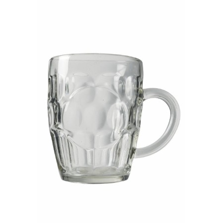 2x BICCHIERE VETRO BOCCALE BIRRA TRASPARENTE CON MANICO CL.55 tazze colazione