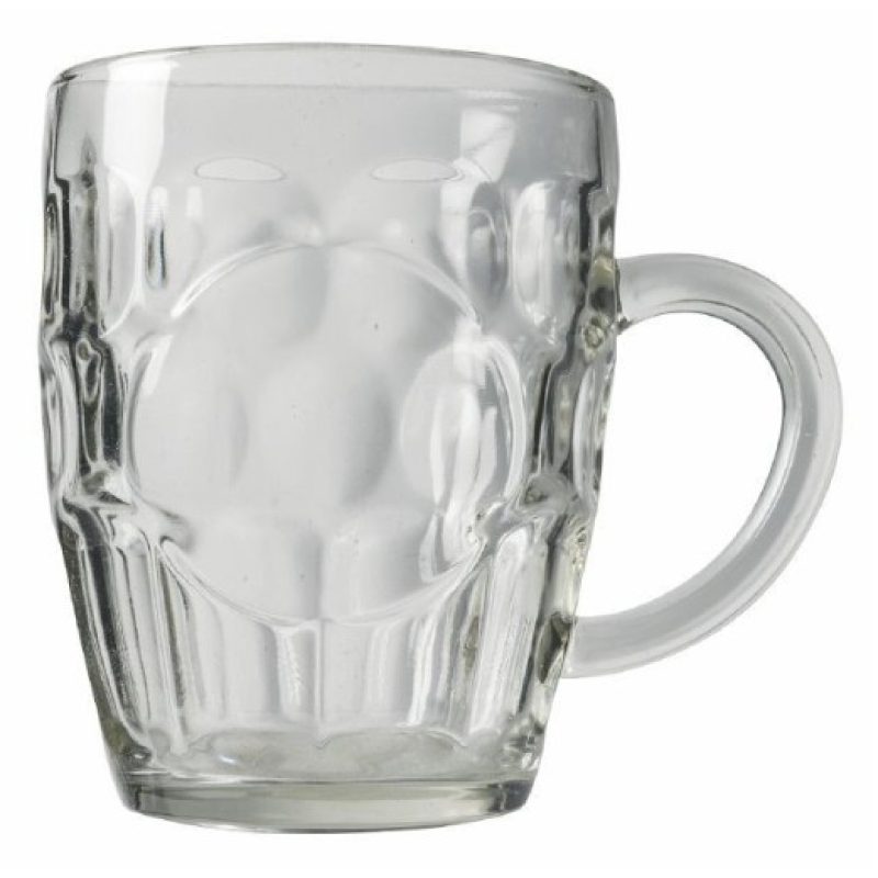 2x BICCHIERE VETRO BOCCALE BIRRA TRASPARENTE CON MANICO CL.55 tazze...