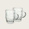 2x BICCHIERE VETRO BOCCALE BIRRA TRASPARENTE CON MANICO CL.55 tazze...