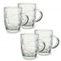4x BICCHIERE VETRO BOCCALE BIRRA TRASPARENTE CON MANICO CL.55 tazze colazione
