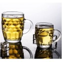 4x BICCHIERE VETRO BOCCALE BIRRA TRASPARENTE CON MANICO CL.55 tazze colazione