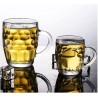 4x BICCHIERE VETRO BOCCALE BIRRA TRASPARENTE CON MANICO CL.55 tazze...