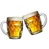 4x BICCHIERE VETRO BOCCALE BIRRA TRASPARENTE CON MANICO CL.55 tazze...