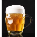 4x BICCHIERE VETRO BOCCALE BIRRA TRASPARENTE CON MANICO CL.55 tazze colazione