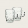 4x BICCHIERE VETRO BOCCALE BIRRA TRASPARENTE CON MANICO CL.55 tazze...