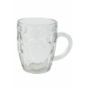 4x BICCHIERE VETRO BOCCALE BIRRA TRASPARENTE CON MANICO CL.55 tazze colazione