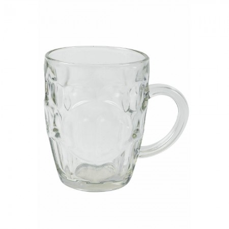 4x BICCHIERE VETRO BOCCALE BIRRA TRASPARENTE CON MANICO CL.55 tazze colazione