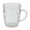 4x BICCHIERE VETRO BOCCALE BIRRA TRASPARENTE CON MANICO CL.55 tazze...