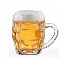 4x BICCHIERE VETRO BOCCALE BIRRA TRASPARENTE CON MANICO CL.55 tazze colazione