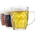 Confezione 3 Calici birra con manico 30 cl tazze colazione MUG in vetro boccali