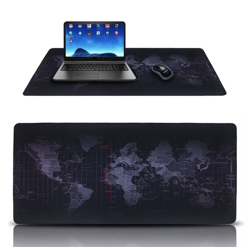 Mousepad tappetino XXL 900x400x3mm Mappa del Mondo mouse mat tappeto laptop game