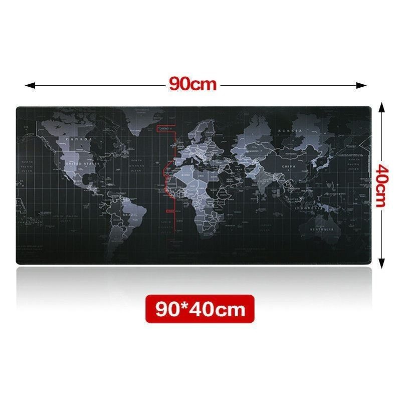 Mousepad tappetino XXL 900x400x3mm Mappa del Mondo mouse mat tappeto laptop game