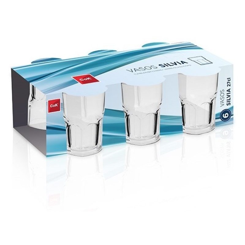 Generico SET 12 BICCHIERI IN VETRO PER ACQUA VINO COCKTAI 27 CL CAS...