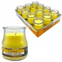 SET 12 CANDELE PROFUMEATE in VASETTO VETRO BANANA AMBIENTE 7X5,5 CM ESTATE