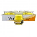 SET 12 CANDELE PROFUMEATE in VASETTO VETRO BANANA AMBIENTE 7X5,5 CM ESTATE