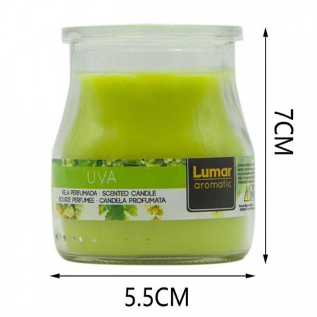 SET 12 CANDELE PROFUMEATE in VASETTO VETRO UVA AMBIENTE 7X5,5 CM ESTATE