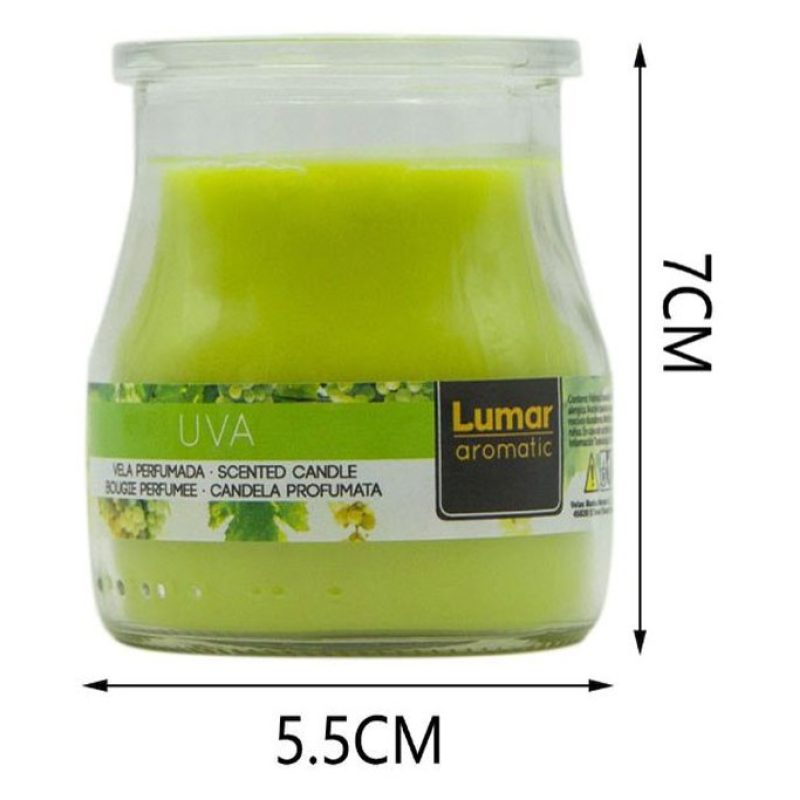 SET 12 CANDELE PROFUMEATE in VASETTO VETRO UVA AMBIENTE 7X5,5 CM ES...