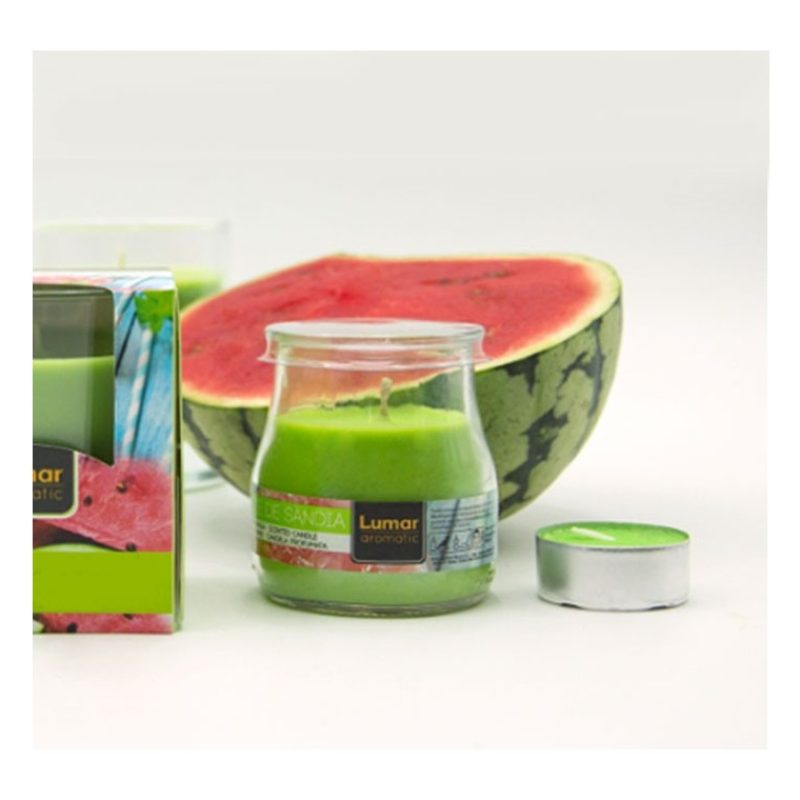 Lumar SET 12 CANDELE PROFUMEATE in VASETTO VETRO ANGURIA AMBIENTE 7...