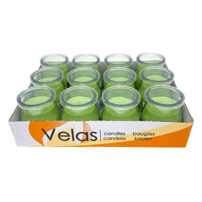 Lumar SET 12 CANDELE PROFUMEATE in VASETTO VETRO ANGURIA AMBIENTE 7...