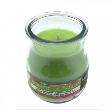 SET 12 CANDELE PROFUMEATE in VASETTO VETRO ANGURIA AMBIENTE 7X5,5 CM ESTATE