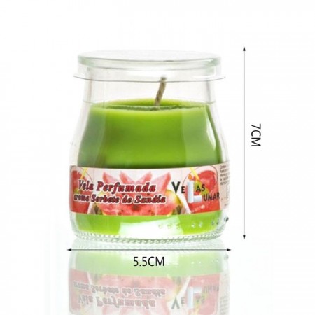 SET 12 CANDELE PROFUMEATE in VASETTO VETRO ANGURIA AMBIENTE 7X5,5 CM ESTATE