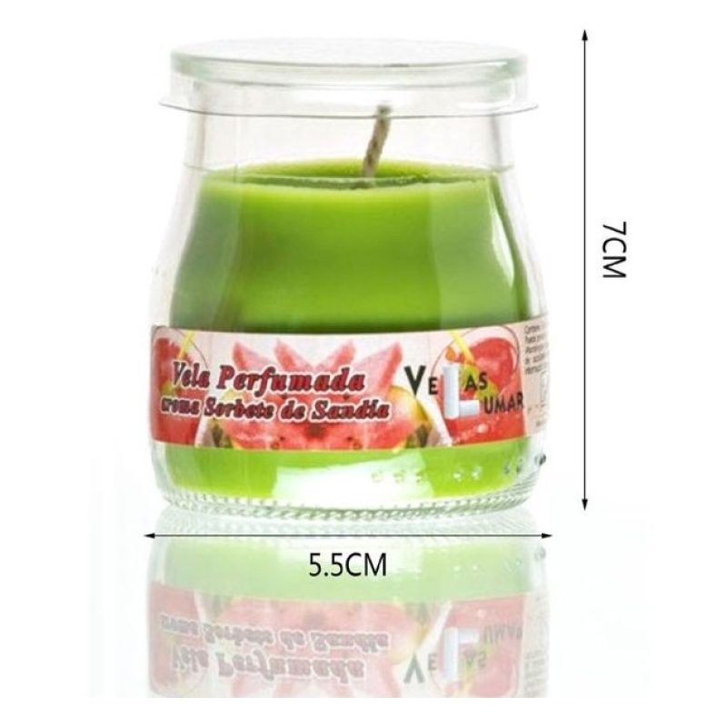 Lumar SET 12 CANDELE PROFUMEATE in VASETTO VETRO ANGURIA AMBIENTE 7...