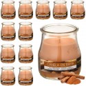 SET 12 CANDELE PROFUMEATE in VASETTO VETRO CANNELLA AMBIENTE 7X5,5 CM ESTATE