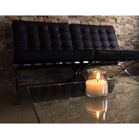 SET 12 CANDELE PROFUMEATE in VASETTO VETRO CANNELLA AMBIENTE 7X5,5 CM ESTATE