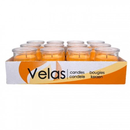 SET 12 CANDELE PROFUMEATE in VASETTO VETRO FRUTTI TROPICALI AMBIENTE 7X5,5 CM