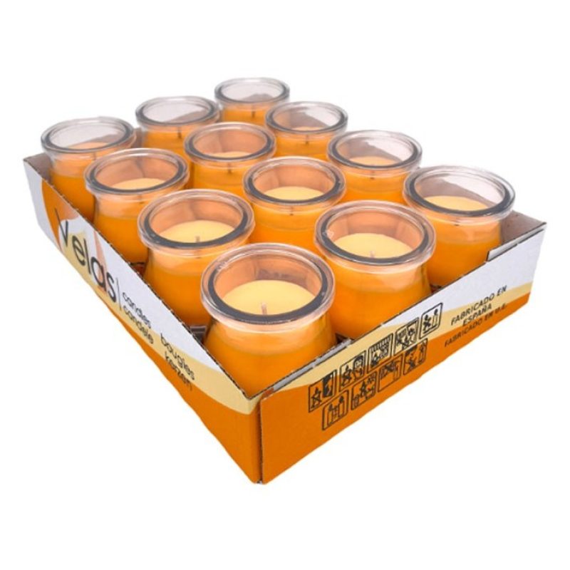 Generico SET 12 CANDELE PROFUMEATE in VASETTO VETRO FRUTTI TROPICAL...