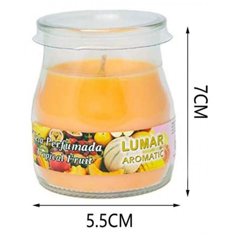 Generico SET 12 CANDELE PROFUMEATE in VASETTO VETRO FRUTTI TROPICAL...